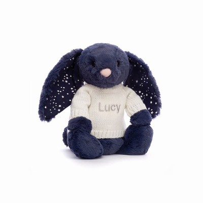 Jellycat Bashful Stardust Bunny with Cream Jumper UK | 39176DTKS
